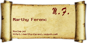 Marthy Ferenc névjegykártya