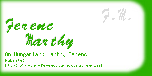 ferenc marthy business card